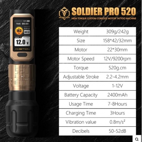 MACHINE ROTATIVE AMBITION SOLDIER 520 PRO AVEC SA BATTERIE INTEGREE