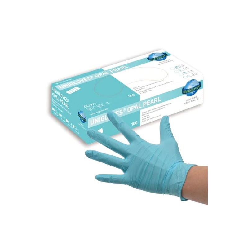 gants nitriles stériles turquoise small medium large